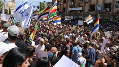 Группа друзов в сирийском городе Сувейда подняла израильский флаг и портрет Нетаньяху