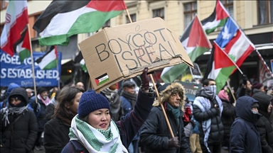Berlin'de Filistin'e destek gösterisi düzenlendi
