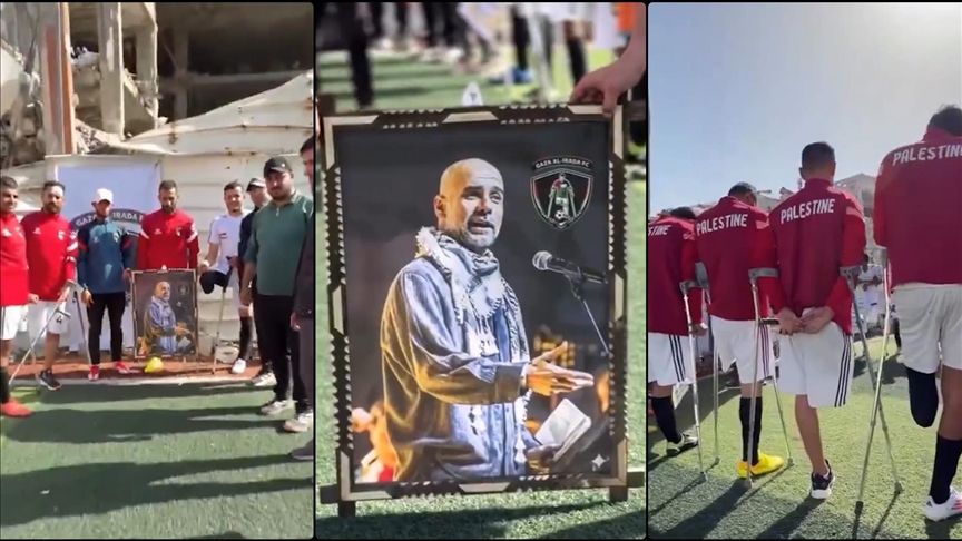 Gazze'deki ampute futbol takımından Filistin davasını destekleyen Guardiola'ya teşekkür mesajı