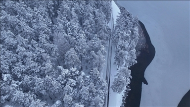 Gölcük Tabiat Parkı, Topuk Yaylası ve Karabük'teki ormanlar beyaza büründü