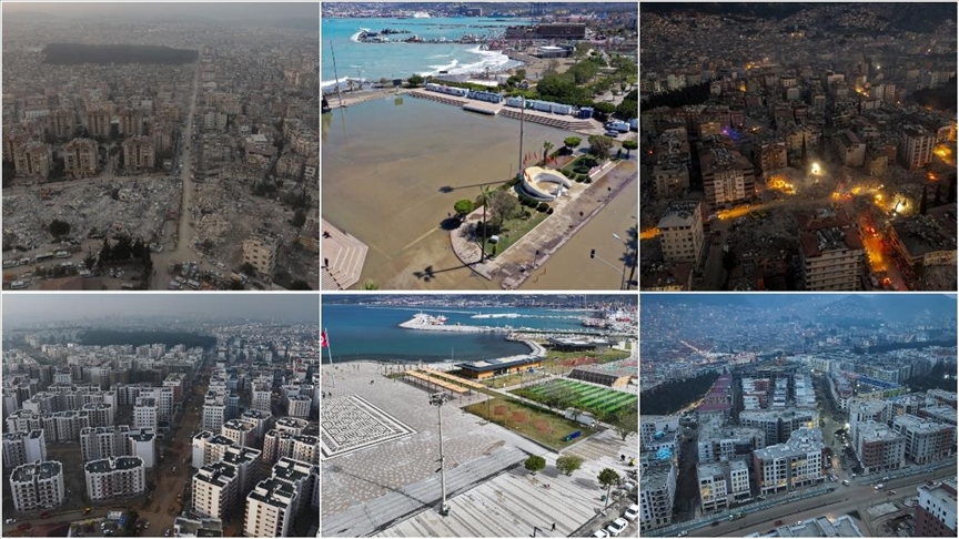 Depremlerin yıktığı Hatay'ın 3 yıl önceki hali ve yeniden inşası aynı karelerde