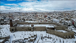 Yeniden karla kaplanan Erzurum'da güzel kış manzaraları oluştu