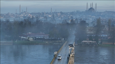 Edirne'de Meriç Nehri'nin debisi iki günde yaklaşık 3 katına çıktı