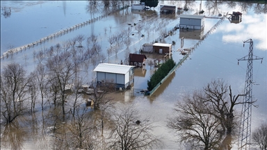 Edirne'de Meriç Nehri'nin debisi artmaya devam ediyor