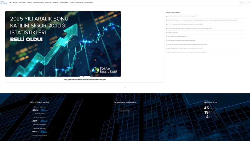 Türkiye Sigorta Birliği web sitesini güncelledi