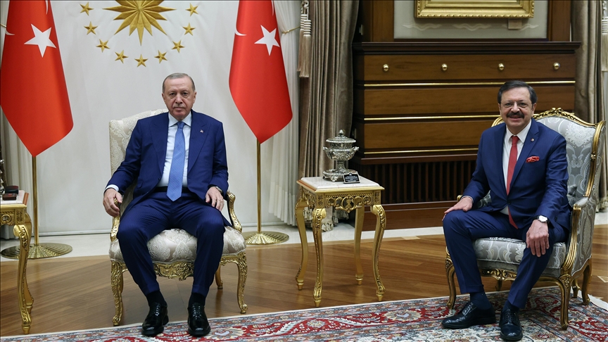 Cumhurbaşkanı Erdoğan TOBB Başkanı Hisarcıklıoğlu'nu kabul etti