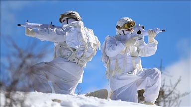 Jandarma komandolardan kış tatbikatı