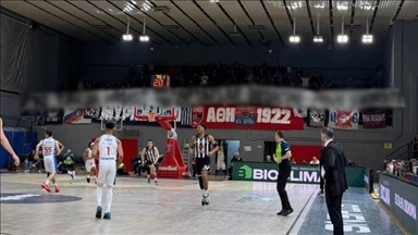 Yunan taraftarlar, Türk polisini ve Beşiktaş'ı hedef alarak hakaret içeren pankart açtı