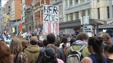 İsrail Cumhurbaşkanı Herzog'un Avustralya ziyaretinin son gününde de protestolar düzenlendi