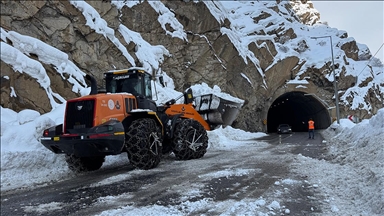 "Turuncu yelekliler" Hakkari'de kesintisiz ulaşım için 100'den fazla çığa müdahale etti