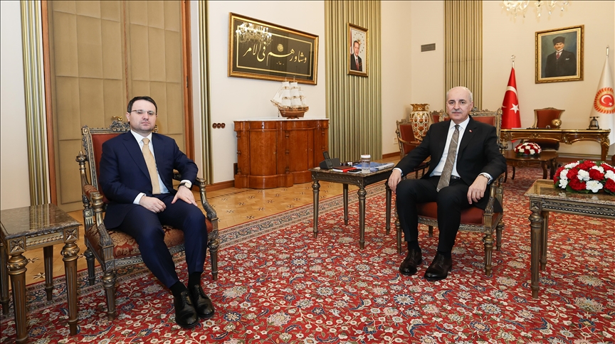 TBMM Başkanı Kurtulmuş, Adalet Bakanı Gürlek'i kabul etti