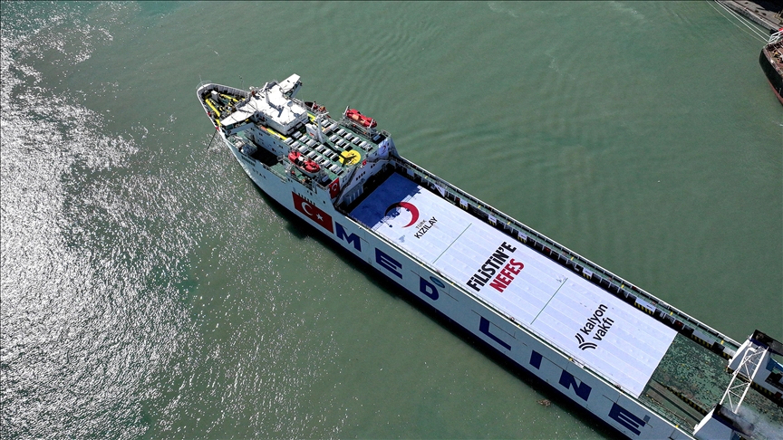  Anija e 21 të e Vullnetit të Mirë  e përgatitur nga Gjysmëhëna e Kuqe Turke u nis për në Gaza