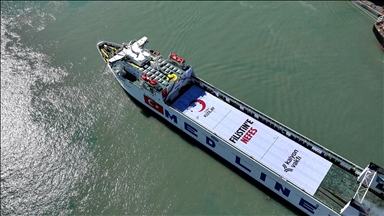 "Anija e 21-të e Vullnetit të Mirë" e përgatitur nga Gjysmëhëna e Kuqe Turke u nis për në Gaza