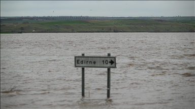 Edirne'de Tunca Nehri'nin debisi yükseldi, Meriç Nehri'nde taşkınlar oluştu
