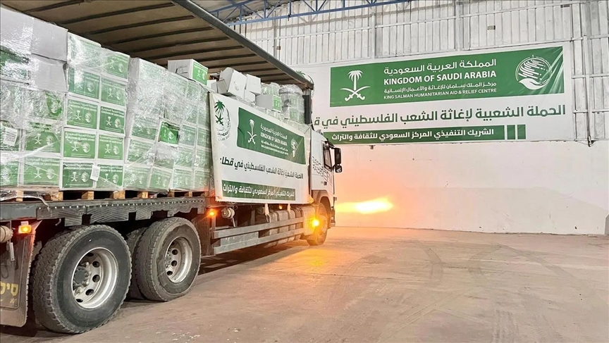 قافلة مساعدات سعودية تصل غزة ضمن حملة شعبية لإغاثة الشعب الفلسطيني
