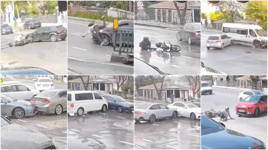 Üsküdar'da aynı noktada 6 ayda meydana gelen 11 trafik kazası kamerada