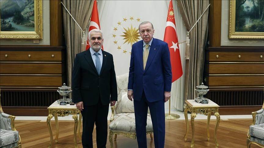 Serokmar Erdogan pêşwazî li Serokê Giştî yê HUDA Parê Yapicioglu kir