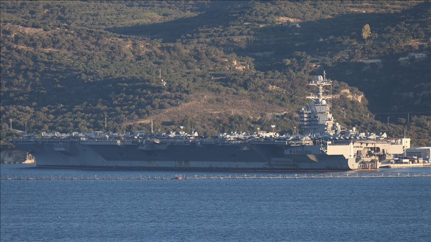 ناو هواپیمابر جرالد فورد آمریکا بندر جزیره کرت یونان را ترک کرد
