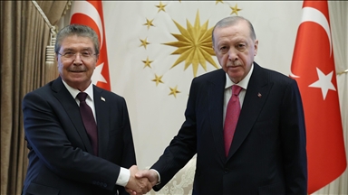 Türkiye's President Erdogan receives premier of Turkish Republic of Northern Cyprus 