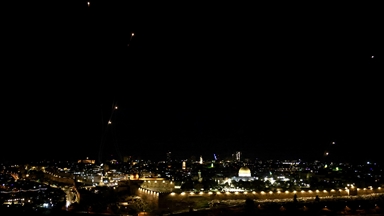 Loud explosions heard after Iranian cluster missile seen in skies over Jerusalem