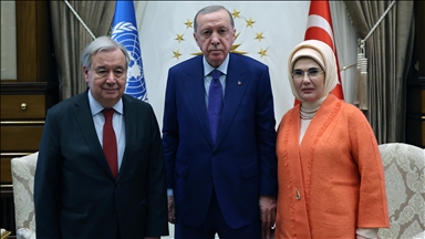 Turkish president receives UN secretary-general in Ankara