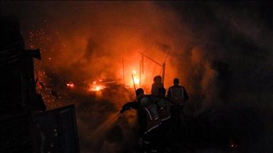 Israeli strike ignites fire in Gaza displacement camp, burns tents