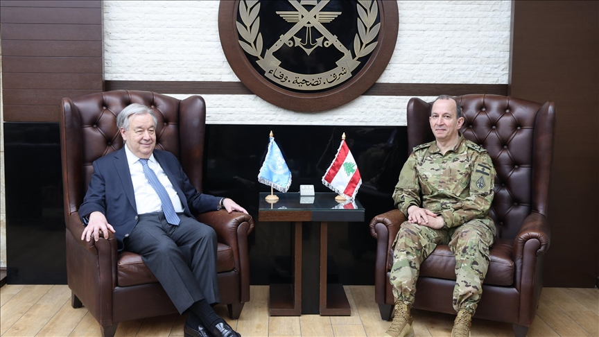 قائد الجيش اللبناني يبحث مع غوتيريش الأوضاع المحلية والإقليمية