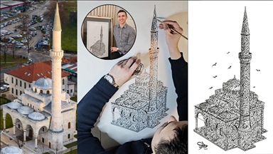 Kaligraf Abdulhak Hadžimejlić ispisao 99 Allahovih imena u obliku banjalučke Ferhadije