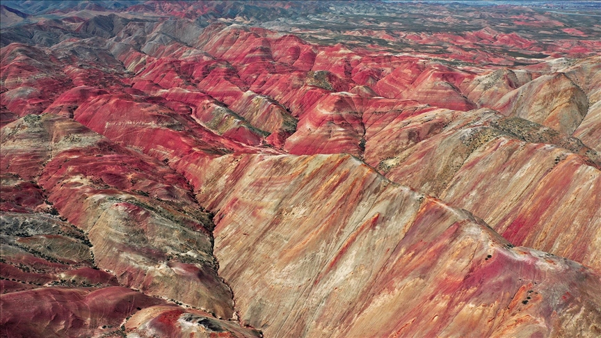 Iğdır'daki Gökkuşağı Tepeleri'nde ilkbahar güzelliği