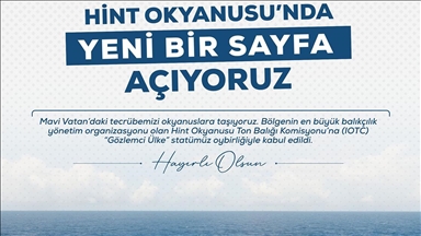 Türkiye, Hint Okyanusu Ton Balığı Komisyonu nezdinde "gözlemci ülke" oldu