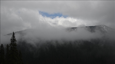 Ilgaz Dağı'nda sis havadan görüntülendi