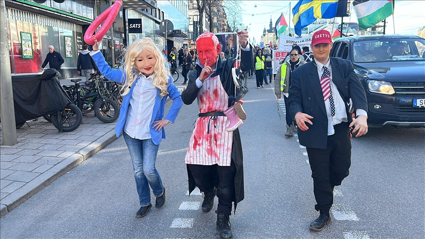 احتجاج في السويد على الهجمات الإسرائيلية ضد غزة ولبنان