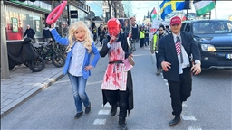 احتجاج في السويد على الهجمات الإسرائيلية ضد غزة ولبنان