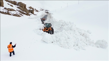Li ser rêya Wan-Bahçesarayê xebatên paqijkirina berfê berdewam dikin