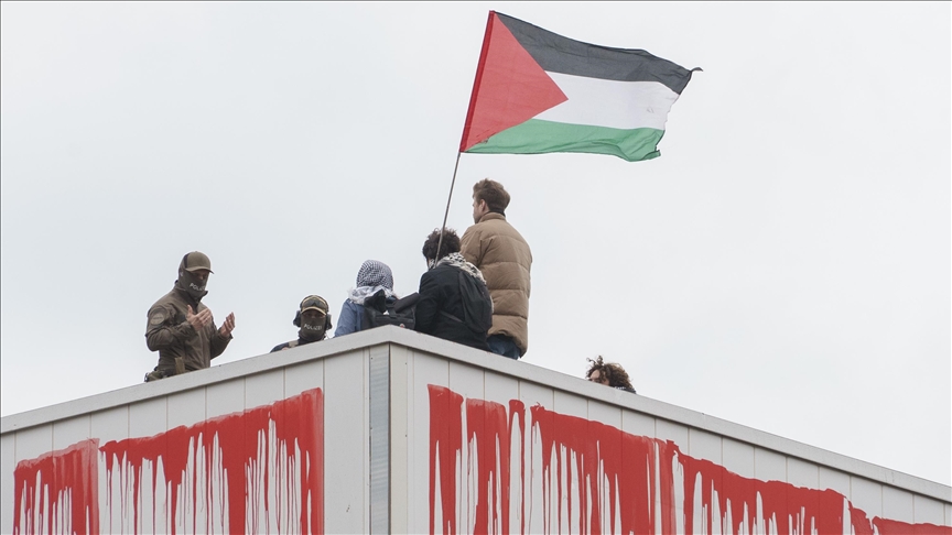  Протест пред седиштето на „Рајнметал“ во Берлин поради извозот на оружје