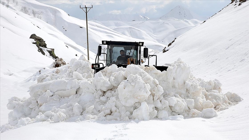 "Kar kaplanları" ilkbaharda metrelerce karla mücadele ediyor