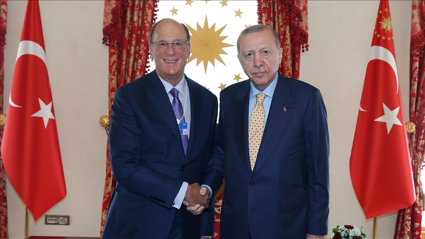 Президент Эрдоган принял председателя Всемирного экономического форума Лоуренса Дугласа Финка