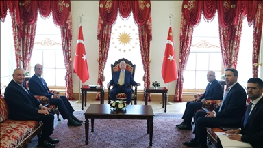 Turkish president receives WEF chief at Presidential Office