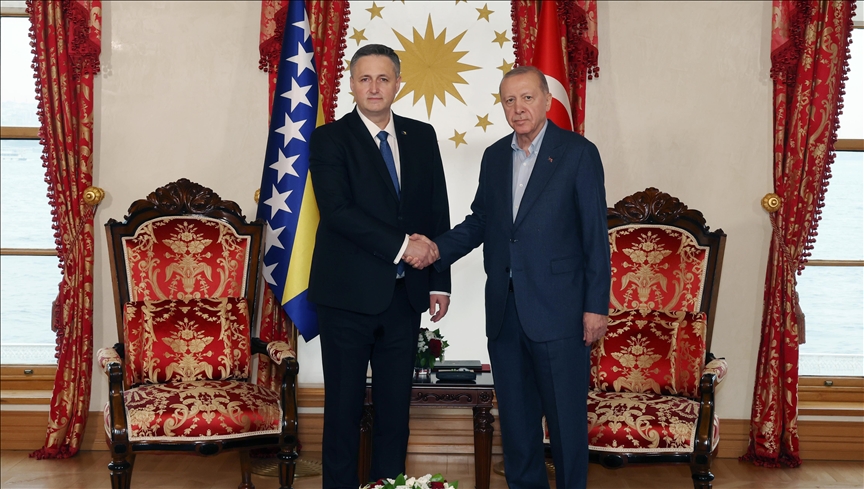 Turkish President Erdogan officially welcomes Bosnian Presidency Chair Becirovic