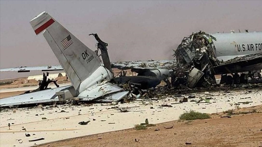 ABD’nin Prens Sultan Hava Üssü'nde vurulan erken uyarı uçağına ait olduğu iddia edilen görüntüler paylaşıldı