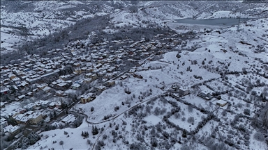 Isparta'da kar manzaraları havadan görüntülendi