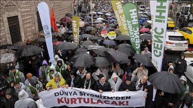 İstanbul'da İsrail ve ABD'ye yönelik protesto yürüyüşü yapıldı