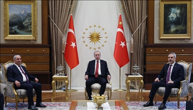 دیدار اردوغان با معاون رئیس دولت فلسطین در آنکارا