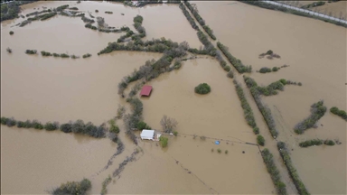 Muğla'da sağanak sonrası su altında kalan tarım arazileri havadan görüntülendi