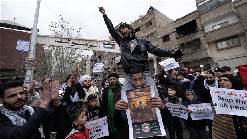 Thousands protest across Syria against Israeli law allowing death penalty for Palestinian prisoners