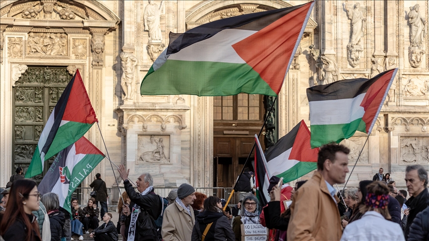 Protest held in Italy over Israel's adoption of death penalty law targeting Palestinian prisoners