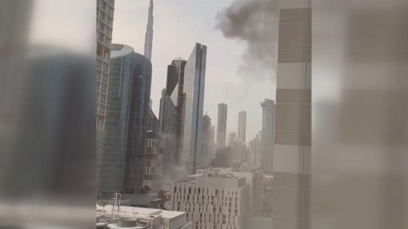 В Дубае обломки перехваченного объекта упали на здание в районе Dubai Marina