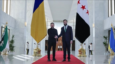 الشرع يستقبل زيلينسكي في قصر الشعب