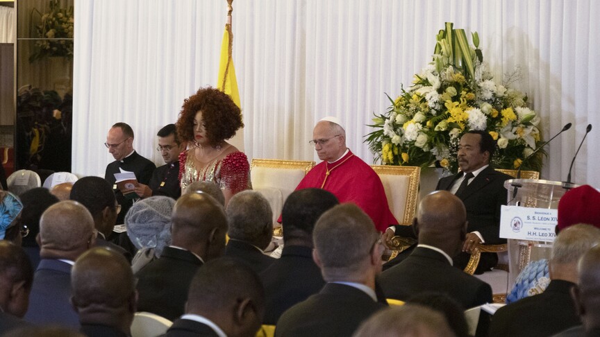 Papa 14. Leo, Kamerun Cumhurbaşkanı Biya ile bir araya geldi