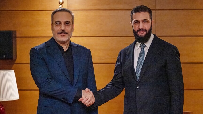 هاکان فیدان لەگەڵ سەرکۆماری سووریا ئەحمەد شەرع کۆبوویەوە